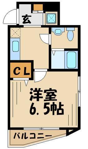 ELSITIO(1K/2階)の間取り写真