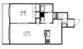 AF グランヴィラ(1LDK/2階)の間取り写真