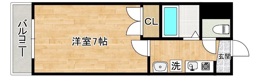 ビブレ江南(1K/2階)の間取り写真