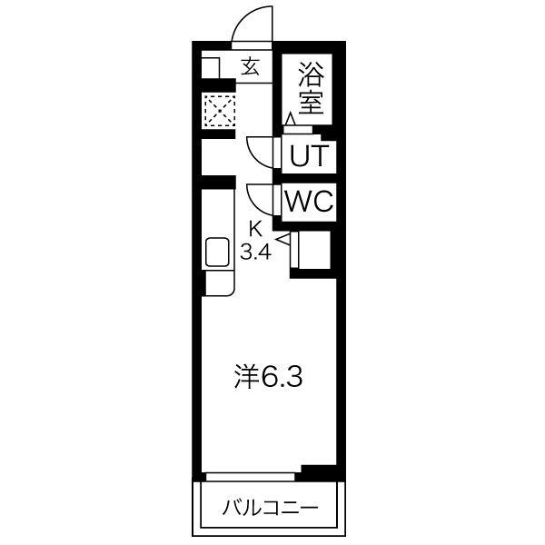 M.CREST(1K/3階)の間取り写真