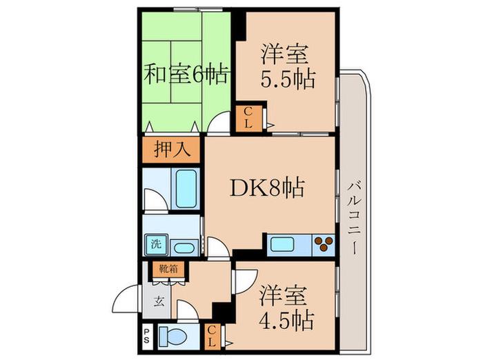サンライズ井荻(3DK/2階)の間取り写真