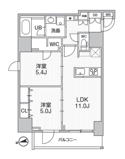 S-RESIDENCE新御徒町CHIARO(2LDK/6階)の間取り写真