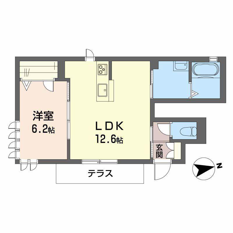 アルトピアーノ京山(1LDK/1階)の間取り写真