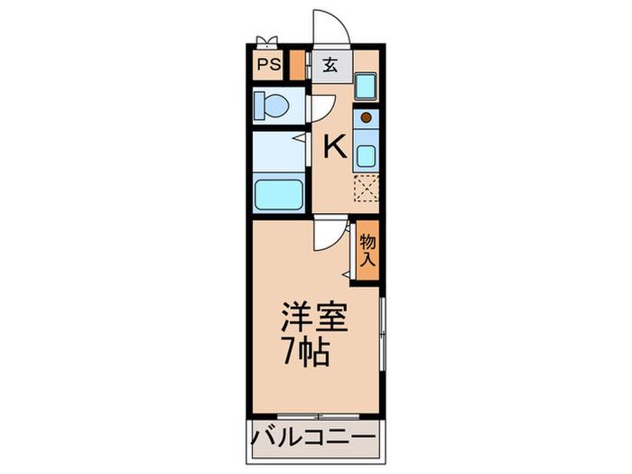 グランテール5(1K/2階)の間取り写真