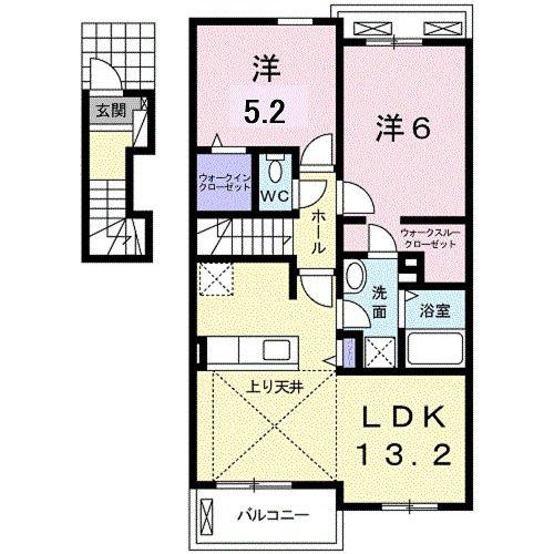 コンフォート メゾン A(2LDK/2階)の間取り写真