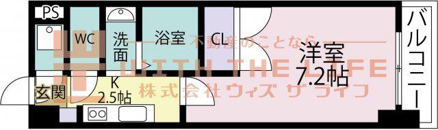 MARK AVENUE TOWER 久留(1K/8階)の間取り写真