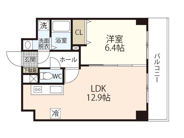 オーベルジュ(1LDK/5階)の間取り写真