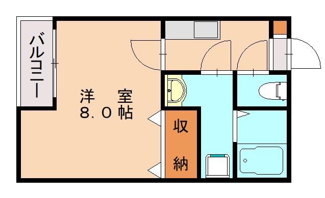 クレフラスト横手IIA(1K/1階)の間取り写真