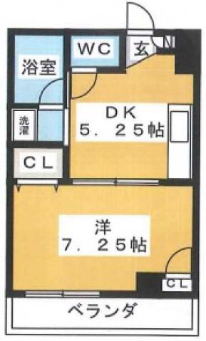 K`S HEART LAND(1DK/3階)の間取り写真