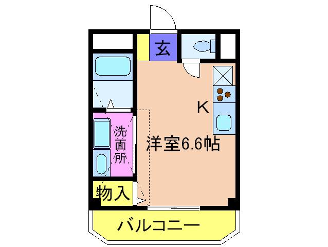 吉永ビル鼓が滝駅前(ワンルーム/5階)の間取り写真