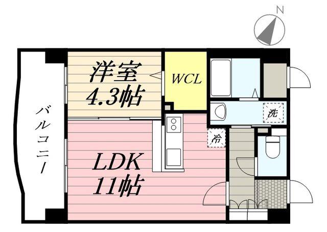 ナウ ヴィレッジ松島II(1LDK/6階)の間取り写真