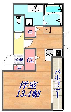 フォーシーズンズ神戸(ワンルーム/1階)の間取り写真