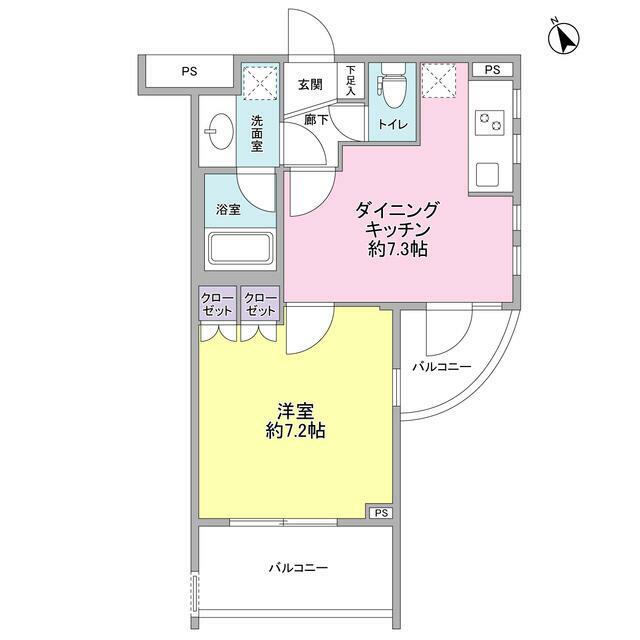 サンカント・アン 豪徳寺(1DK/3階)の間取り写真