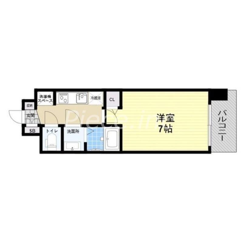 GM HIGASHIMIKUNI(1K/4階)の間取り写真