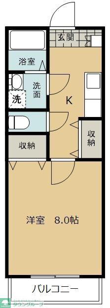 クラージュ高木(1K/1階)の間取り写真