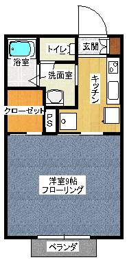 コンフォール(1SK/1階)の間取り写真