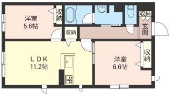ＪＲ横浜線 相模原駅 徒歩17分 3階建 築7年(2LDK/1階)の間取り写真