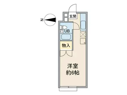 立川栄町フラット(ワンルーム/1階)の間取り写真
