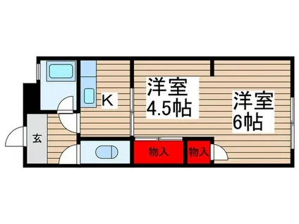 東和マンション(2K/3階)の間取り写真