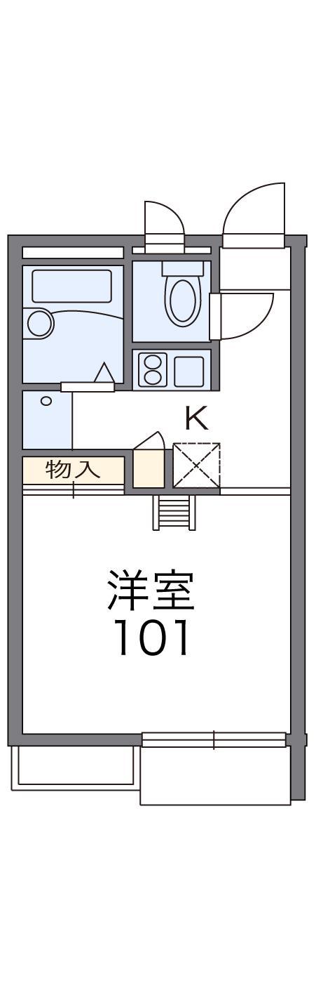 レオパレスMSフレーズ弐番館(1K/1階)の間取り写真