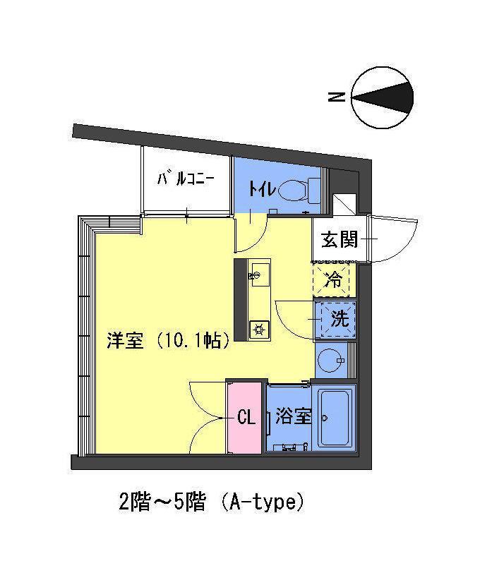 Tステージ新栄(ワンルーム/2階)の間取り写真