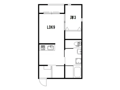 サンヒルズ弐番館(1LDK/2階)の間取り写真