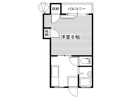 ジュピター(1K/2階)の間取り写真
