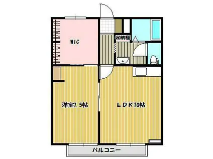 グリーンヒルズ香川E棟(1LDK/2階)の間取り写真