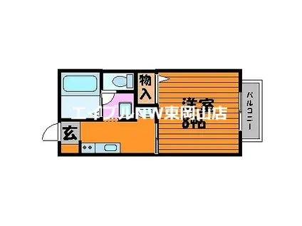 コーポ橋本(1K/2階)の間取り写真