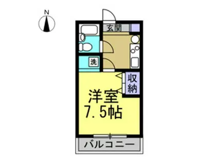 ハイツKAKIHATA(1K/1階)の間取り写真