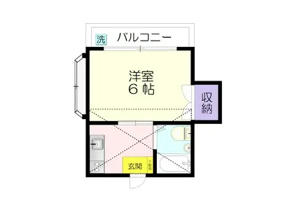 都営大江戸線 練馬駅 徒歩7分 2階建 築34年(1K/2階)の間取り写真