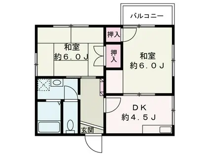 ラフォーレ・アイ(2DK/2階)の間取り写真