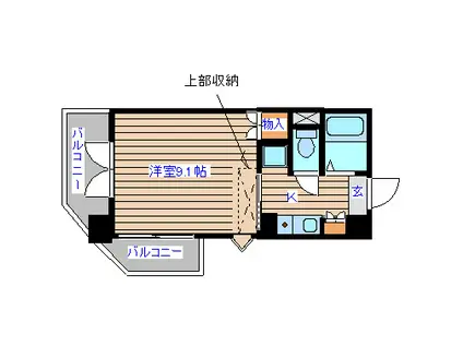 松栄タワーイン宮城野(1K/8階)の間取り写真