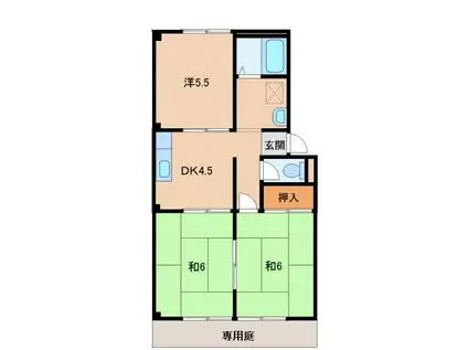 ラックハイツ(3DK/1階)の間取り写真