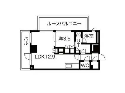 シーズンフラッツ高田馬場リバーサイドノース(1LDK/6階)の間取り写真