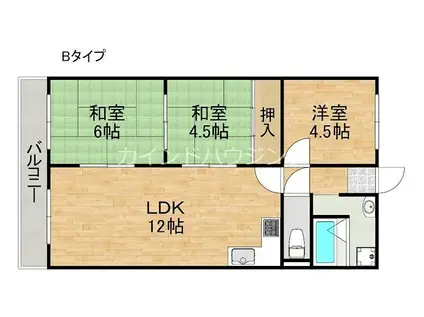 メゾン山本(3LDK/2階)の間取り写真