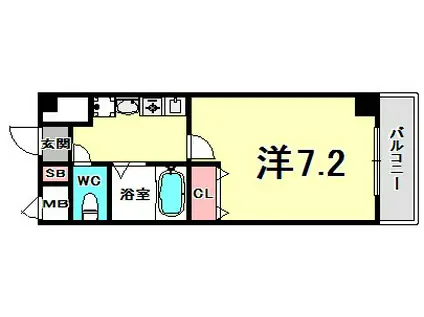 エスポワール三宮PARTII(1K/8階)の間取り写真