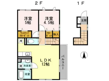 富士一番館(2LDK/2階)の間取り写真