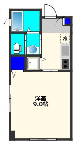 TAIKOUビル(1K/3階)の間取り写真