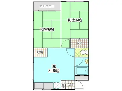 久里浜SKビル(2DK/3階)の間取り写真