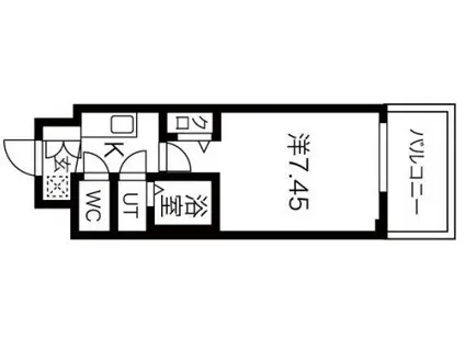 ロイス茨木奈良町(1K/7階)の間取り写真