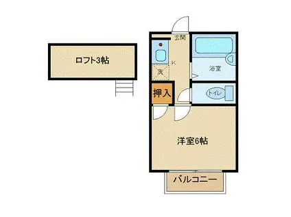 ロフティイーグル(1K/2階)の間取り写真