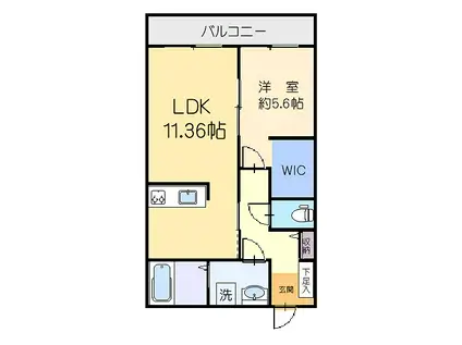 フルセイル東逗子(1LDK/3階)の間取り写真