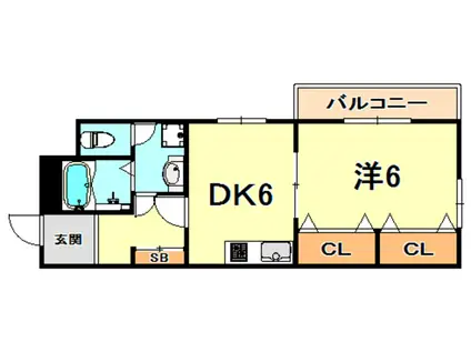 パークコート六甲(1DK/4階)の間取り写真