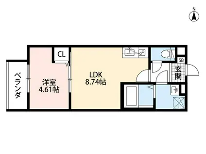 REGALO(1LDK/1階)の間取り写真