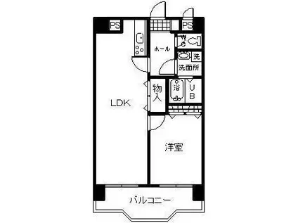 オーシャンクレスト(1LDK/2階)の間取り写真