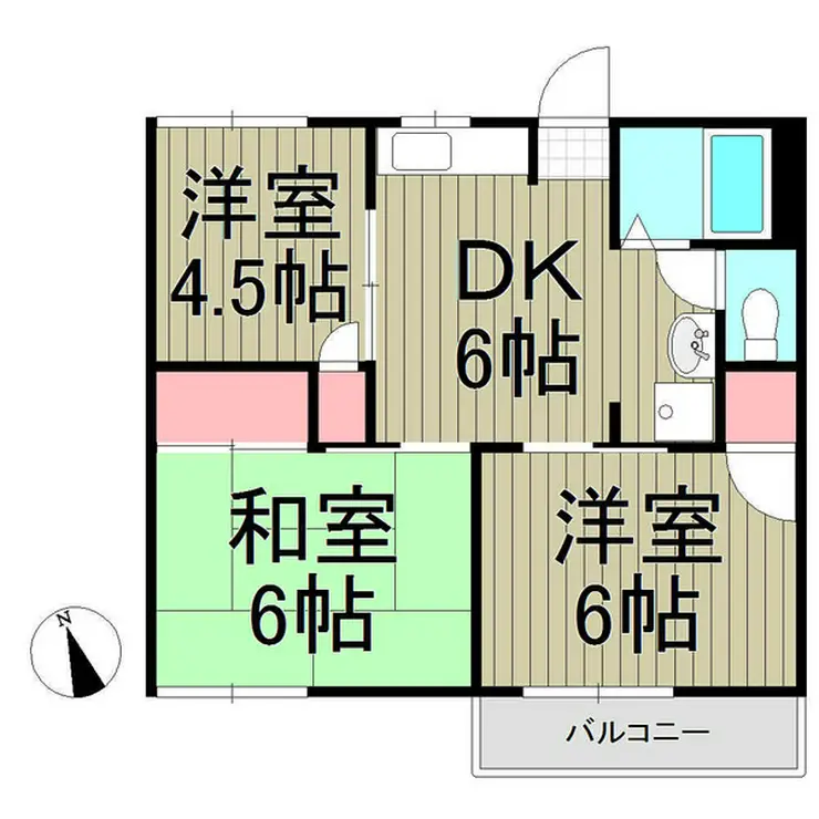 コーポ白山B 2階階 間取り