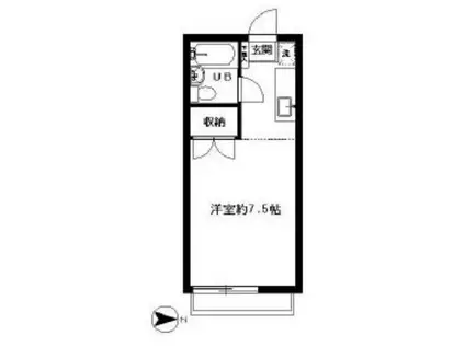 ジュネス粕谷(ワンルーム/1階)の間取り写真