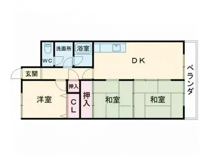 ヴェルディール北日吉(3DK/3階)の間取り写真