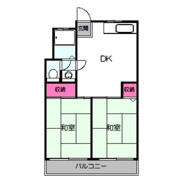 安井ビル(2DK/2階)の間取り写真